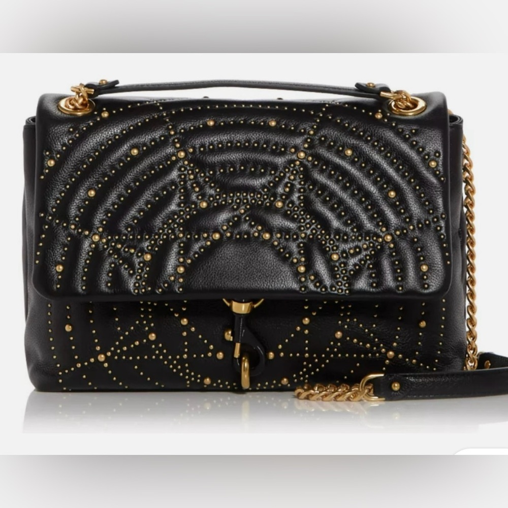 Rebecca Minkoff Edie Wicked collab. Black and Gold Studded Women's Bag